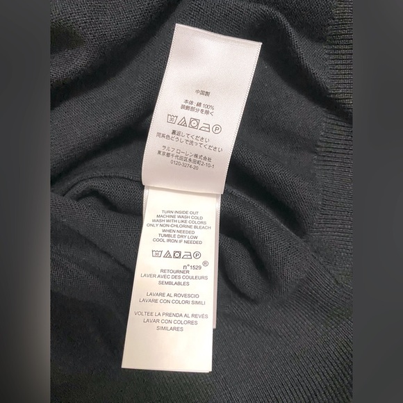 Polo by Ralph Lauren Black V-Neck Sweater - Picture 8 of 8